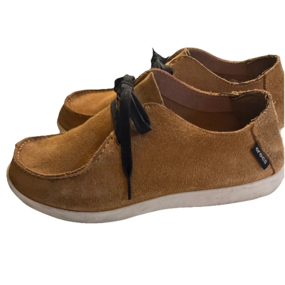 CROCS Men's Tan Nubuck Walu Chukka Lace Up Sz- 10 Moccasin‎ Casual Comfort Rare